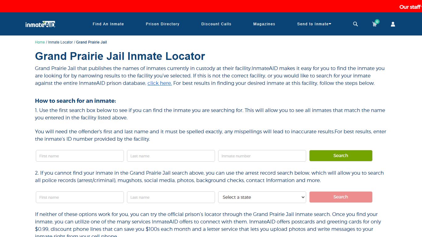 Grand Prairie Jail Inmate Locator - Help for Inmates ...