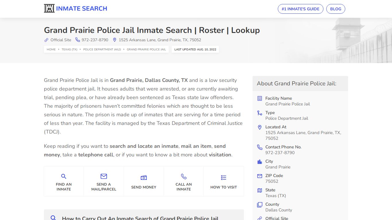 Grand Prairie Police Jail Inmate Search | Roster | Lookup